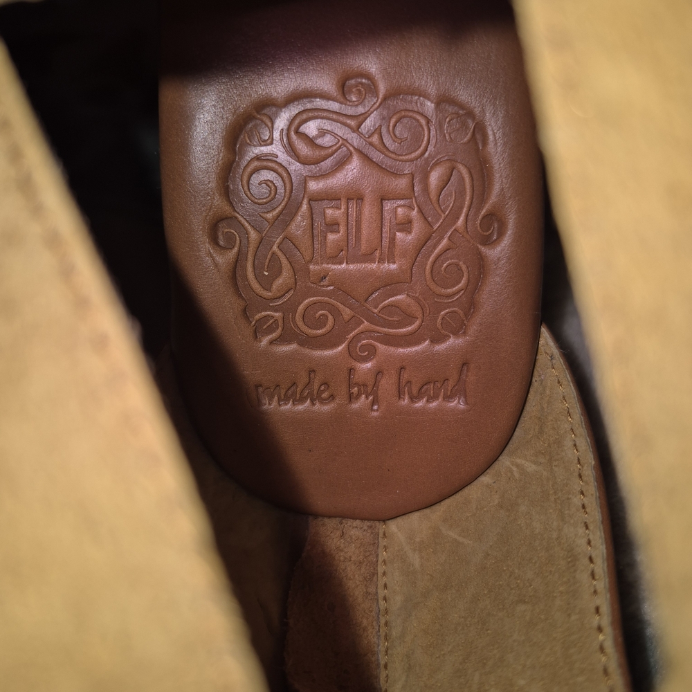ELF Cognac Fringe Leather Wedge Sandals - Picture 3 of 8